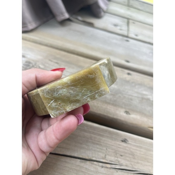 Soap Stone Coaster Set Of 4 With Mother Of Pearl Inlay Of Flowers Mint Condition - Picture 13 of 16